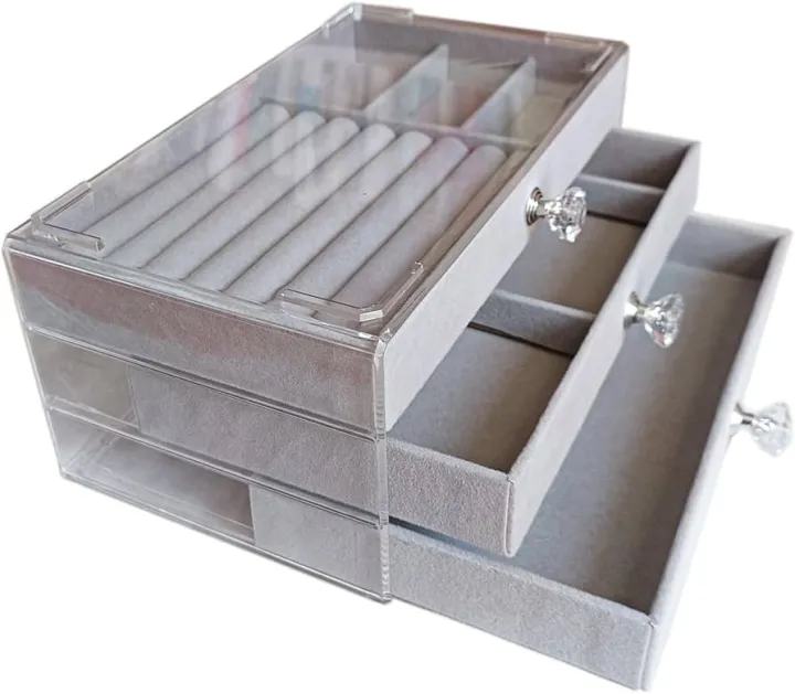 Jewelry%20Storage%20Box%20With%203%20Layers/1%20Layer%20Large%20Capacity%20Rounded%20Corners%20Velvet%20Interior%20Earrings%20Rings%20Organizer%20Storage%20Case%20-%20Image%206