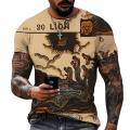 Ancient Greek Mythical Animal Theme Men's T-shirt Antique 3D Printing Pattern High-quality Lycra Polyester Obese Physique S-5XL. 