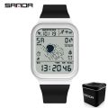 SANDA 6101 Step Calorie Electronic Outdoor Sports Waterproof Astronaut Series Junior Student Watch Men's Digital Wristwatches. 