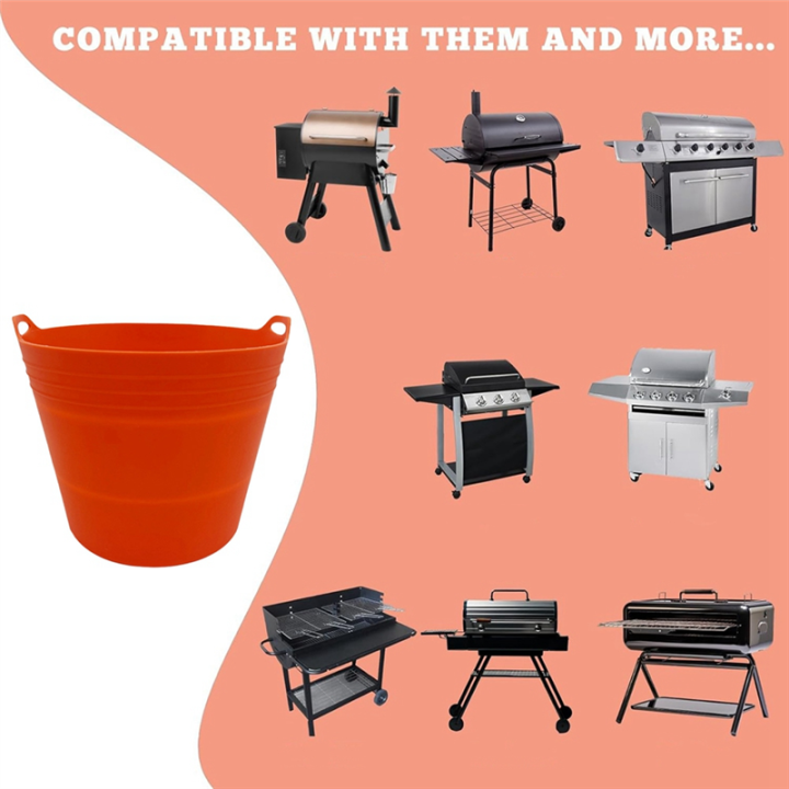 Silicone%20Grease%20Bucket%20Liners%20for%20/%20Pellet%20Smoker%20Grill,%20Reusable%20Grill%20Drip%20Tray%20Bucket%20Liner%20Easy%20Install%20Easy%20to%20Use%20-%20Image%206