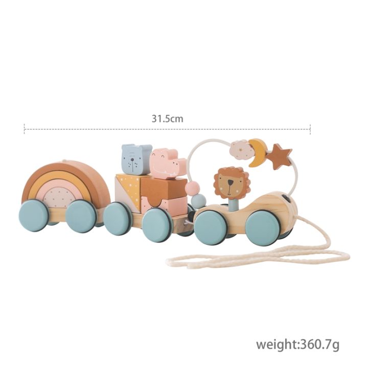 【Qian poem li Store】Wooden Toys Baby Maze Circles Beads Abacus Shape ...