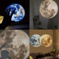 【ZOSR】MKEB 360° Rotatable 2 In 1 Christmas Gift Planet Kids Bedroom Sky Night Light Projector Desk Lamp LED Lamppersonalized gift ideaslights for ceiling design. 