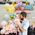 Pastel Balloons Decorations Kit - 115Pcs Pastel Blue, Purple, Green, Yellow, Pink Balloons And Gold Chrome Balloons  for Girls Boys Combo Birthday Decoration/ Unicorn Theme/ Candy/ Donut/1st First Years Baby/Bachelorette. 