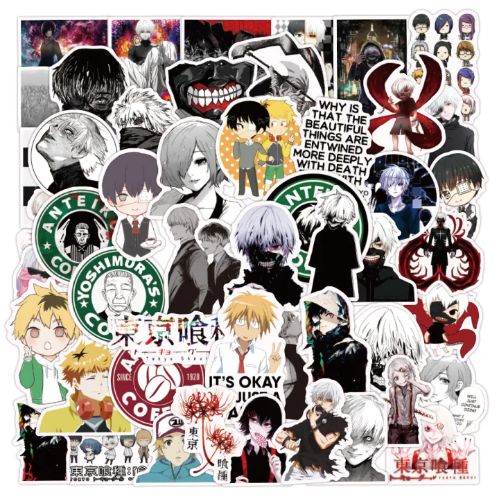 20/40/60Pcs Japan Anime Tokyo Ghoul Anime Stickers for Laptops skateboards