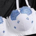 Beauwear Free Return Whole Sale Appliques Demi Bra for Woman Contrast Color Underwear Big Size 85C-110C Half Cup Lingerie. 