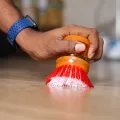 Fast Cleaning Brush with Soap Dispenser for Kitchen, Sink, Dish Washer Plastic Wet and Dry Brush. 