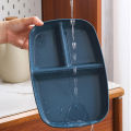 Divided Dish Diet Reusable Dinner Plate Kitchen Dinnerware Portion Plates For Adults 3 Compartments Microwave Safe. 
