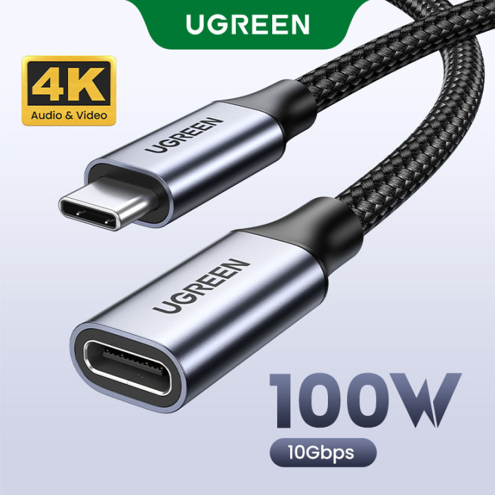 UGREEN USB C Extension Cable 0.5m USB Type C 3.1 Gen 2 Male to Female Fast Charging & Audio Data Transfer Cable for MacBook Pro iPad