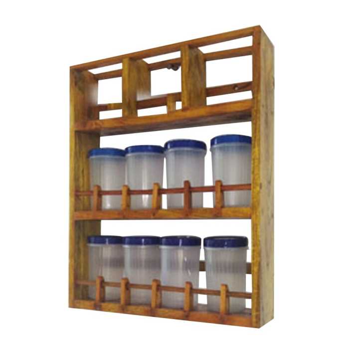 Spice/herbs Rack Wooden Wall Mount kitchen organizer and storage