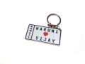 Foreign Vehicle Number Plate Key Tag - Double Side. 