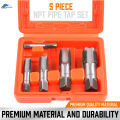 5 Pieces NPT Pipe Tap Set Thread Forming Taps Carbon Steel Damaged Pipe Threads 1/4" 3/8". 