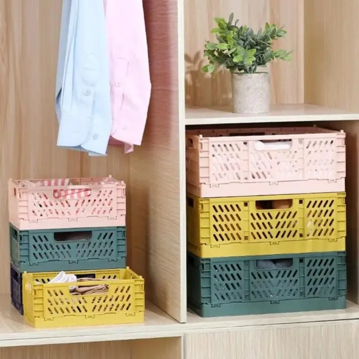 Space-saving Collapsible Foldable Storage Crate S/M/L Drawer Organizer ...