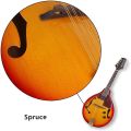 SUZUKI Spruce Wood 8-string Electro-acoustic A Type Mandolin Instrument. 