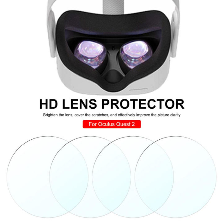4pcs Lens Protector For Oculus Quest 2 VR Glasses TPU Soft Film VR Lens Protector HD Film Anti-scratch For Oculus Quest 2(Random shape)