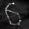 Women Double Layer Star Pendant Chain Bracelets Girls Sweet Charm Bangle Ladies Korean Jewellery Accessories Beads Bracelets. 