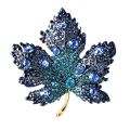 Women Exquisite Luxury Rhinestone Maple Leaf Pins Jewelry Lady Decoreation Boutique Banquet Party Dress Brooches Badges Corsage. 