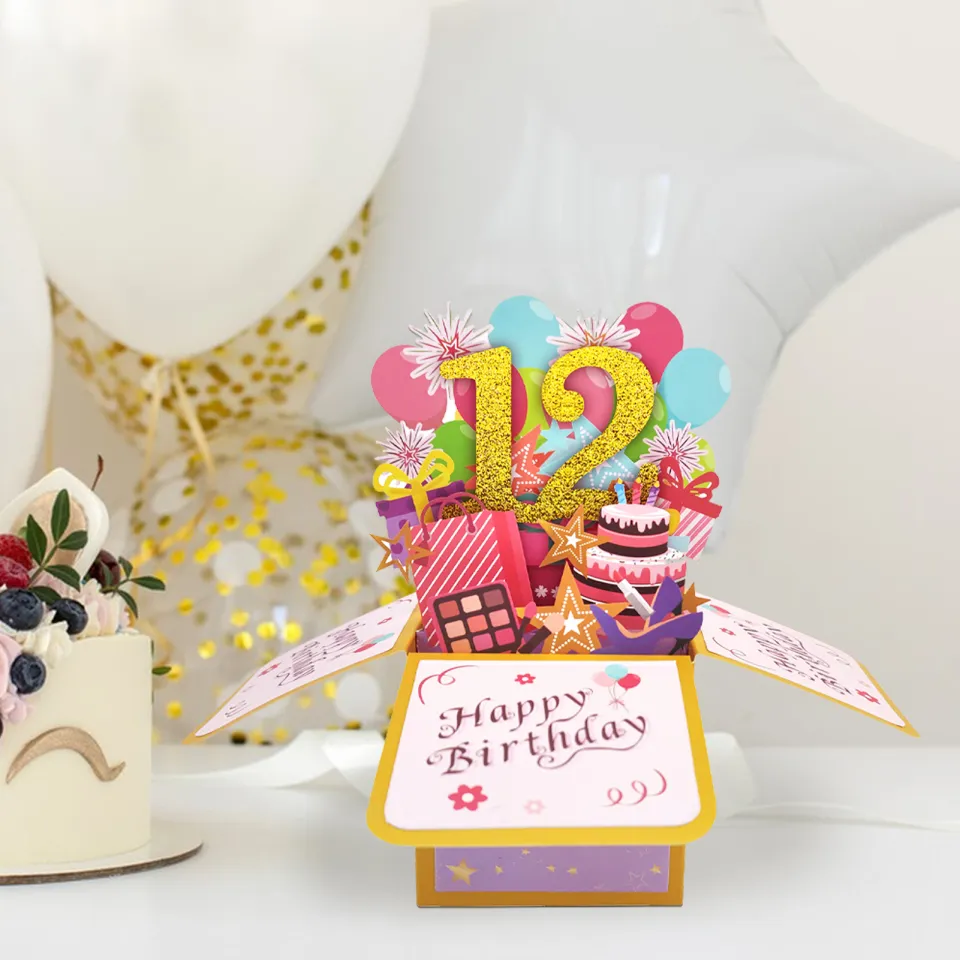 PATIKIL 21th Birthday Card, Pop-Out Birthday Card Funny Happy Birthday Card Sweet 3D With Greeting Card And Envelope For Women Girl Boy Mom Gift Best - View #8