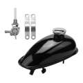 OYPFXMI 2L Motorized Bike Motorcycle Fuel Tank Fit for 49Cc 50Cc 60Cc 66Cc 80Cc Engine Motorized Bike Motorcycle Fuel Gas Tank. 