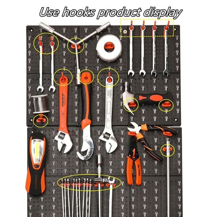 10Pcs%20New%20Hardware%20Fastener%20Hanging%20Board%20Hole%20Hook%20Garage%20Workshop%20Storage%20Rack%20Wall-Mounted%20Pegboard%20Hook%20Plastic%20Box%20Parts%20Plate%20Hook%20-%20Image%203