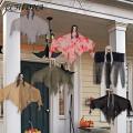 Haunted House Hanging Decor Scary Halloween Hanging Ghost Decoration for Outdoor Patio Porch Realistic Ghost Face with Hanging Rope Flag Perfect for Spooky Arrangements. 