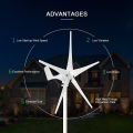 12V 1200W Wind Generator with Charger Controller 5 Blades S-Type Minitype Wind Turbine Generator Kit Clear Energy Windmill for Home Highways Boats. 