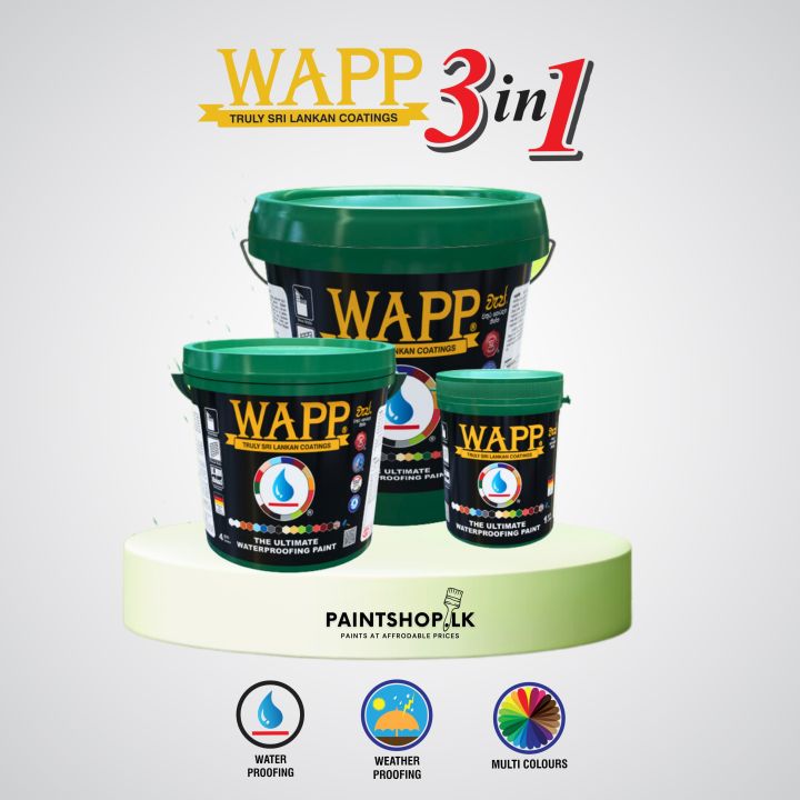 WAPP 3 in 1 waterproofing paint Brilliant White 20L | Daraz.lk