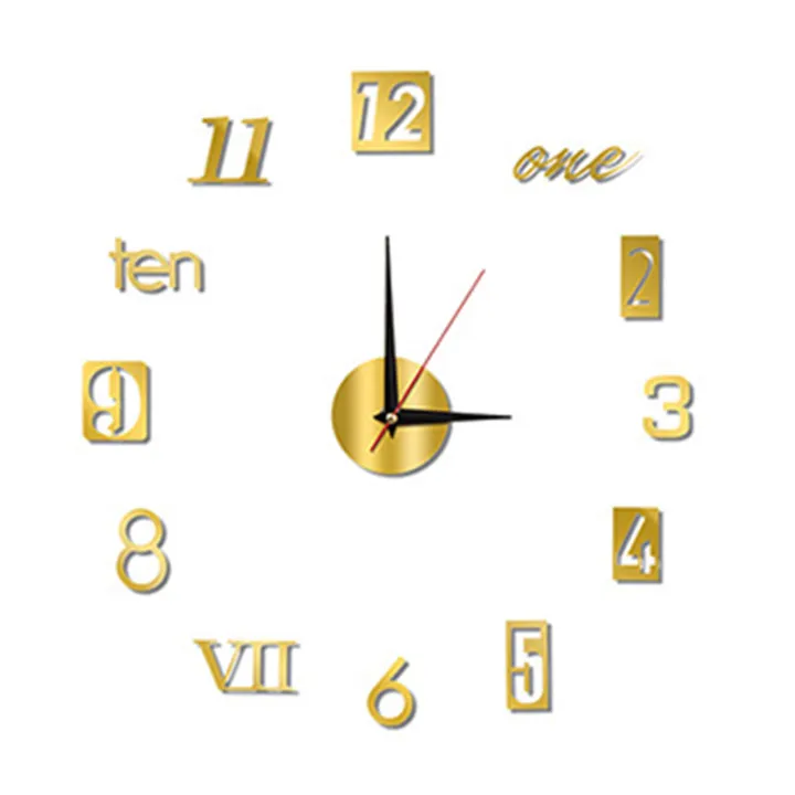 GOIKEA%20Acrylic%20Wall%20Clock%20with%203D%20Effect%20Silent%20Movement%20Large%20Numbers%20Mirror%20Design%20for%20Living%20Room%20Bedroom%20Office%2040cm%20-%20Image%202