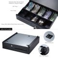 Heavy Duty Electronic Cash Drawer Box Case Storage 5 Bill 5 Coin Trays Check Entry Support Auto Manual Open Key-lock RJ11 for Epson Star POS Printer Money Register - Coin Tray Adjustable Moveable. 