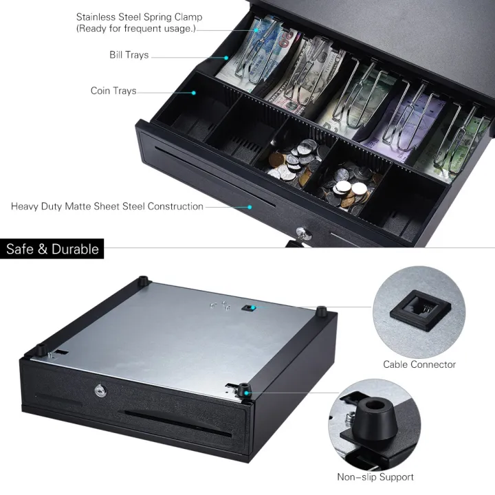 Heavy%20Duty%20Electronic%20Cash%20Drawer%20Box%20Case%20Storage%205%20Bill%205%20Coin%20Trays%20Check%20Entry%20Support%20Auto%20Manual%20Open%20Key-lock%20RJ11%20for%20Epson%20Star%20POS%20Printer%20Money%20Register%20-%20Coin%20Tray%20Adjustable%20Moveable%20-%20Image%203