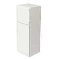1/12 Miniature Wooden Double Door Refrigerator Simulation Fridge Model for Doll House Decoration Silver. 