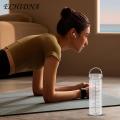 Portable Handle Water Bottle 500ml Water Bottle with Scale Portable Handle Large Capacity Leak-proof Clear Drinking Cup for Travel Gym Sports Silicone Handle Water Bottle. 