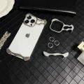 HOCE Aluminum Alloy Irregular Metal Phone Cover For iPhone 17 16 15 14 13 12 Pro Max 15 16 Plus Case Lens Ring Film Protection Shockproof Cases No Bumper. 