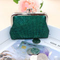 Vintage Double Layer PU Bright Grid Short Wallet Women's Small Coin Purse Creative Card Pack Student Mini Money Bag. 