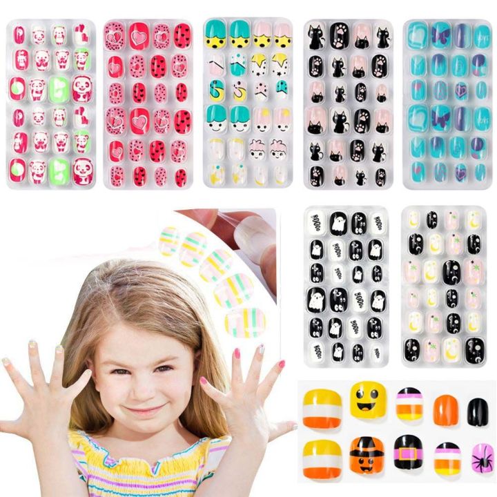 24Pcs/Set%20Cartoon%20Style%20Kids%20Nails%20Detachable%20Press%20On%20Nails%20Full%20Cover%20Press%20Stick%20On%20Nails%20Children%20Nail%20Decor%20-%20Image%204