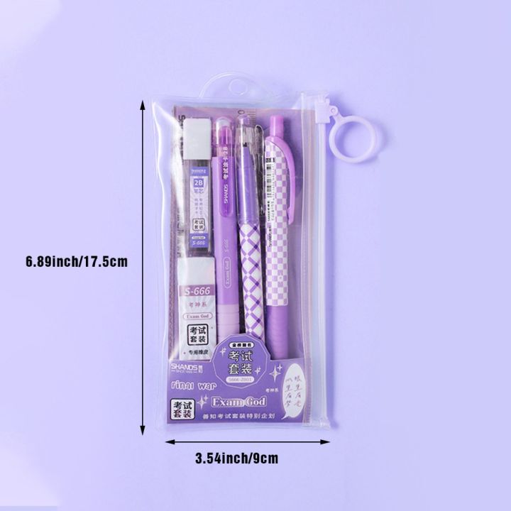 6pcsset%20Student%20Exam%20Stationery%20Set,%202pcs%20Black%20Ink%20Gel%20Pen,%201pc%20Drawing%20Ruler,%201pc%20Pencil%20+%201pc%20Pencil%20Refill%20+%201pc%20Eraser,%20Lea%20-%20Image%204