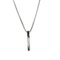 Simple Hip Hop Alloy Men Rectangle Boys Spiral Necklace Clavicle Chain Pendant Necklace Fashion Jewelry. 