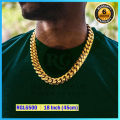 Royal Gold - Premium Gold Plated Cuban Link Chain - 18 Inch. 