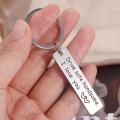 High Quality Stainless Steel Engraving Car Key Ring Drive Safe Handsome, I Love You Double Sided Mirror Polishing Drive Safe Keychain Best Wishes Letter Keychain Birthday. 