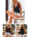 Yfashion Women's Sweater Tanks Sleeveless V-Neck Ribbed Slim Fit Knit Vest. 