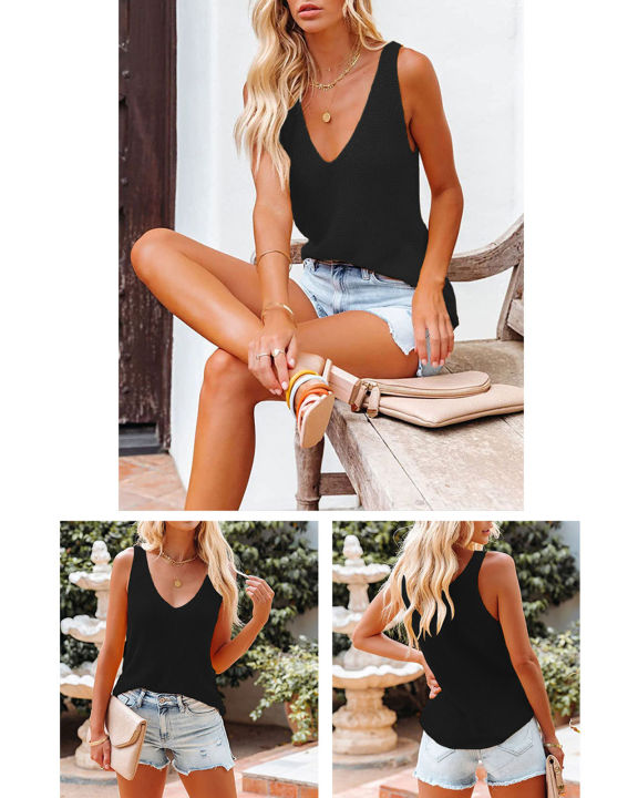 Yfashion%20Women's%20Sweater%20Tanks%20Sleeveless%20V-Neck%20Ribbed%20Slim%20Fit%20Knit%20Vest%20-%20Image%202