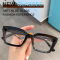 Flat Lens Fashion Eyewear Comfort Fit UV400 Anti-Blue Light Sunglasses -Friendly Square Frame Transparent Glasses for Digital Use Eye Safety Fashion Accessory Unisex Screen. 