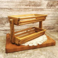 Mr Wood 3 Tier Wooden Vegetable Rack/ Teak(තේක්ක) Food Storage Rack/ Fruit Basket for Dream Kitchen. 