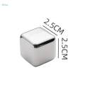 Stainless Steel Ice Cubes Cooling Cube Reusable with Tongs and Cube Tray Whisky Ice Cubes Chilling Stones for Home Wedding 2.5cm. 