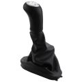 5 Speed Leather Manual Car Gear Shift Knob Lever with Boot Cover for Renault Clio 2 Clio 3 Megane 2 Scenic 2 Kangoo. 