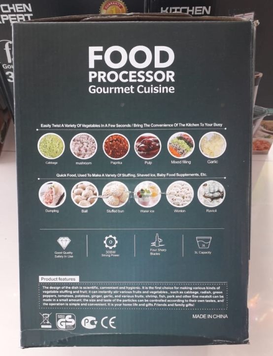 Kitchen Expert Multi Function Electric Vegetable Cutter Slicer Chopper Stainless Steel Food Processor Mixer Grinder 3L