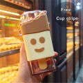 【BestGO】Cute Ice Cream Plastic Water Bottle With Straw Strap Popsicle Water Bottle Watermelon Kettle Leakproof Tritan Bottle BPA  Cu. 
