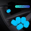 4Pcs Universal Luminous Car Logo Tire Valve Caps Wheel Hub Glow Dustproof Waterproof Stem Cover Decoration. 