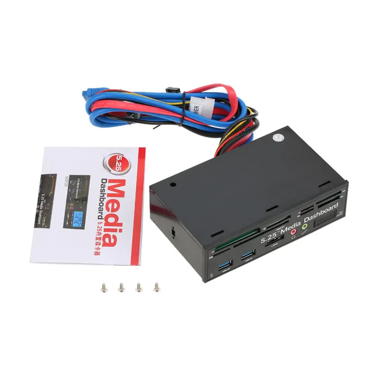 Multi-Function%20USB%203.0%20Hub%20eSATA%20Port%20Internal%20Card%20Reader%20PC%20Dashboard%20Media%20Front%20Panel%20Audio%20for%20D%20MS%20CF%20TF%20M2%20MMC%20Memory%20Cards%20Fits%205.25"%20Bay%20-%20Image%204