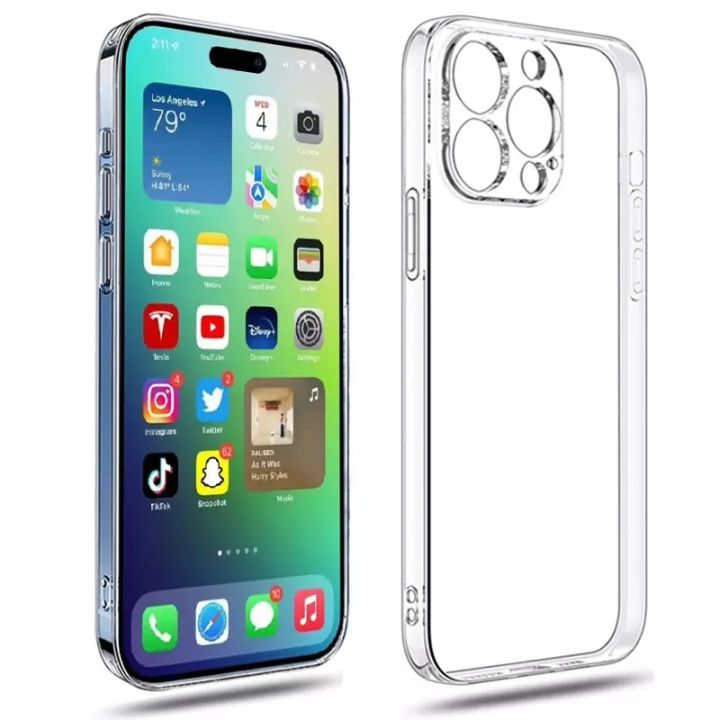 SPC Shockproof Clear Case For iPhone 15 14 11 12 13 Pro Max Mini Plus X Xs Max Xr 8 7 Plus SE 2020 6 6s Back Cover Transparent Silicone Full Camera Lens Covered Protection Soft Bumper Case For Girls For Boys Cute New Luxury iPhone Back Cover