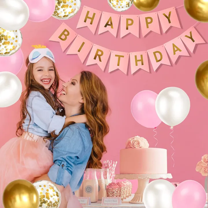 HAPPY%20BIRTHDAY%20Pink%20Decoration%20Kit%20-%20Happy%20Birthday%20Banner,%20Pink%20And%20White%20Latex%20Balloons,%20Gold%20Latex%20And%20Confetti%20Balloons%20For%20Birthday%20Celebrations%20-%20Image%204